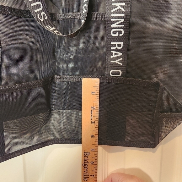 Freaking Ray of Sunshine Black Mesh Tote Bag - Picture 6 of 7